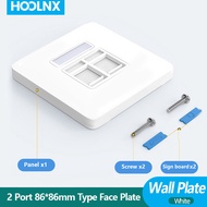 HOOLNX RJ11 RJ45 Faceplate Wall Socket Wallplate Face Plate 1-Port 2-Port Networking Telephone Socke