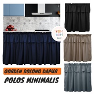 Gorden Kolong Dapur Polos Hitam / Hordeng Kolong Dapur Minimalis Modern Abu