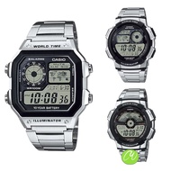[CASIO MEN] STANLESS STEEL BAND CASIO DIGITAL MEN WATCH AE-1200WHD-1AVDF/ AE-1200WHD-1 / AE-1200 - 1