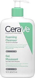 CeraVe Foaming Cleanser | 473ml/16oz | Daily Face, Body & Hand Wash with Niacinamide, for Normal to 