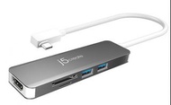 [全新行貨保養] J5create USB-C Gen2 超高速 5合1 擴充集線器 JCD372  (台灣製造, 支援最新 16 吋 MacBook Pro 2020 , HDMI 支援最高 4K 解像度, L 型 90 度接頭設計)