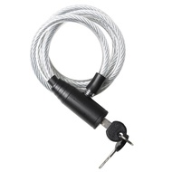 btwin Bicycle Cable Lock With Key Length 100 Cm Made Of Plastic Pipe Cover Polypropylene (Grey)