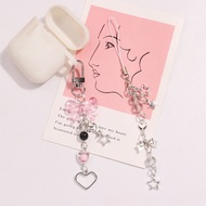 Ins Style Sweet Girl Heart Silver Star Bow Mobile Phone Chain Korean Style Bow Keychain Pendant Love