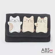 ABS貝斯貓 可愛貓咪手工拼布皮夾證件包 (百搭黑) 88-004