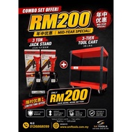 COMBO SET OFFER❗️  3TON JACK STAND&3-TIER TOOL CART