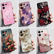 For Umidigi G9 5G G9A Case Luxury Fashion Butterfly Flowers Jelly Black Soft TPU Silicone Phone Back