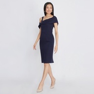 Jousse Dress ชุดเดรสออกงาน จูส สีกรมเรียบหรู ดีไซน์เปิดไหล่ ทรงสอบ เดรส ชุดเดรส เดรสแฟชั่นสวยๆ ชุดเด