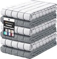 Homaxy Premium Cotton Kitchen Towels 16"x 28" Large Natural Ring Spun 390 GSM Dish Towels Super Abso