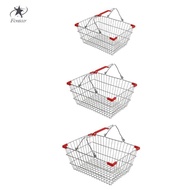 [Fenteer] Shopping Basket, Storage Basket with Organizer, Supermarket Storage Container, Metal Dustp