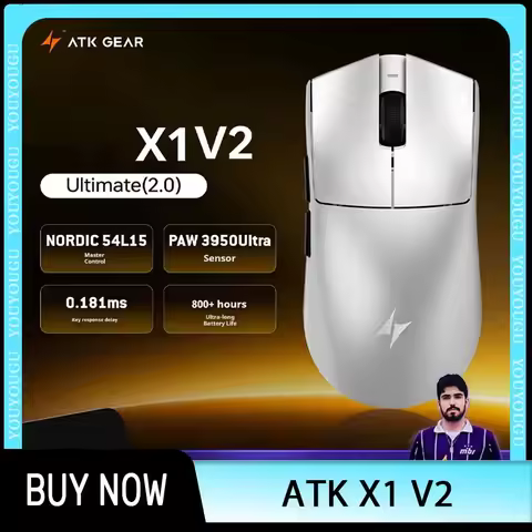 Atk X1 V2 Ultimate2.0 Mouse Wireless Paw3950utrla 54g 0.163ms 650ips Low Latency Gamer Lightweight 7