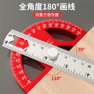 [Ready Stock] Multifunctional Angle Ruler Protractor Woodworking Measuring Tool Metric Inch Scribing