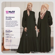MUTIF - Gamis Dailya Purple Mauve | Dailya Jet Black | Dailya Dark Grey | Dailya Green Olive | Dail