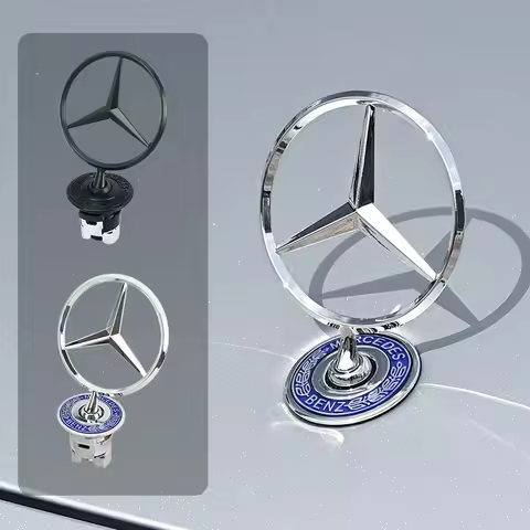 Car Bonnet Label Badge 3D Star Zinc Alloy Car Front Hood Emblem Mercedes Benz W203 W204 W205 W206 W2