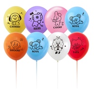 10Pcs BTS Balloon Birthday Balloons Party Decorations Latex Balloon BT21 Girls Purple Pink Blue Yell