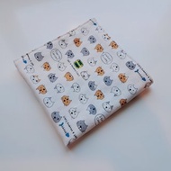 貓和鯖魚罐頭_自然白_雙面日本二重紗手帕