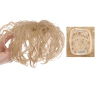 Small Area Short Curly Human Hair Topper Fluffy Curly Hair Topper Clip in Hairpieces Top Topper Hair