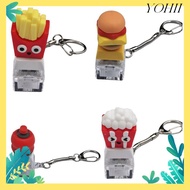YOHII Hamburger Fidget Keychain, Relief Stress French Fries Ice cream Finger Keyboard Cap,  Keycap C