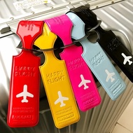 Creative Plane Pattern Luggage ID Tag, PU Leather Suitcase Label, Airplane Boarding Label, Travel Ca