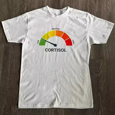 High Cortisol Low Cortisol Funny Casual% Cotton Heavyweight Short Sleeve Shirt H5M4