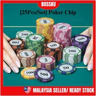[25pcs/Set] Casino Poker Chips Poker Game Chip Holder Poker Card Game Kasino 德州扑克筹码 筹码币