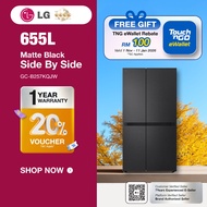 LG GC-B257KQJW (655L) Smart Inverter Side by Side Fridge in Essence Matte Black