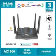 D-Link DWR-M975X AX1500 4G+ LTE Cat6 Wi-Fi 6 Wireless Gigabit Mobile Router | Nano SIM | WAN Failove