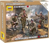 Zvezda -6287-US 81mm Mortar w/Crew, Scale 1/72, Plastic Model Kit, ZS6287