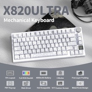 ATTACK SHARK X820 Ultra 75% Wireless Gaming Mechanical Keyboard Hot-RGB Backlit Swappable Gasket Mou