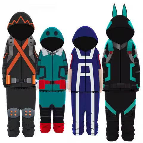 Adult Kids My Hero Academia Cosplay Bodysuit Hoodies Deku Pajamas Anime Costumes Bakugou Katsuki Tod