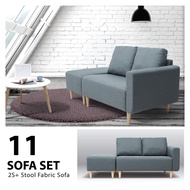 SET SOFA 2 TEMPAT DUDUK & BANGKU/ SOFA SET/2S+ STOOL FABRIC SOFA/SET SOFA / LIVINGROOM SET/ MODERN F