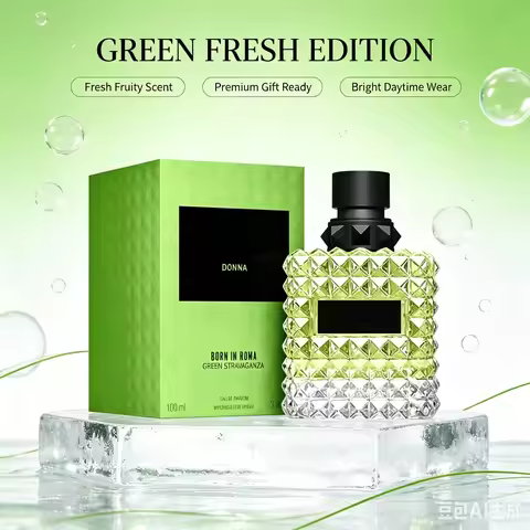Donna Born in Roma Green Stravaganza EDP 3.4 Fl Oz 100ml, Bright Citrus Green Floral Fruity Women's 