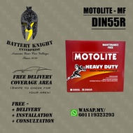DIN55R DIN55L Motolite MF Bateri Kereta Car Battery for Proton, Peugeot, Alfa (Trade in Option Avail