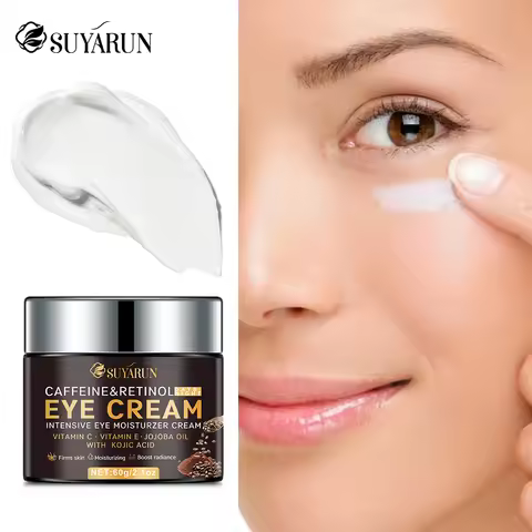 SUYARUN Anti-Aging Eye Cream Vitamin C&E + Caffeine Retinol - Dark Circles Wrinkles Treatment, Firmi