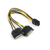 Cable 6 pin PCIe to 2x 15-pin sata power - Cable power 6 pin to sata branch splitter