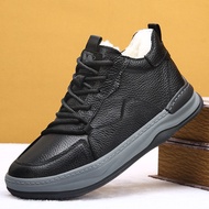 20631-3 Kasut Bulu Lelaki Kulit Tulen Kulit Domba Bulu Bersepadu Kasut Kapas Getah Tidak Licin Kasut