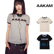 [ AAKAM ] Logo Patch Ringer Top Breathable Cotton