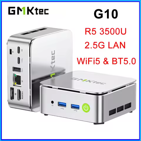 GMKtec G10 Mini PC AMD Ryzen 5 3500U 16GB DDR4 500GB SSD NVME Wifi5 BT5.0 Windows 11 Triple Display 