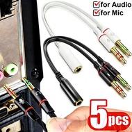 5-1Pcs 2 in 1 Headphone Microphone Audio Adapter Converter Splitter Cable Stereo - 3.5mm Computer 1 