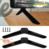 CAMELLI5Q TV Stand Base Mount, Black Universal TV Base Stand Legs,  With Screws TV Stand Leg Base Br
