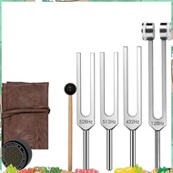 Frequency Tools with Activator, Mallet& Vegan Pouch-Tuning Fork Set(128Hz 432Hz 512Hz 528Hz) Weighte