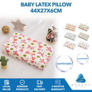 Latex Baby Bedding Sleeping Pillow 44x27x6cm Soft Ergonomic Design Head Neck Guard Cartoon Pillow Safe Comfortable Sleep
