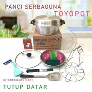 Panci Toyopot Serbaguna Tutup Datar Free Tutup Kaca Panci Ajaib Panci Serbaguna Oven dan Kukus Oven Panci Serbaguna Pemanggang Bolu