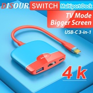 DISOUR Original Switch Dock TV Dock for Nintendo Switch Portable Docking Station USB C to 4K HDMI USB 3.0 Hub for Macbook Pro Plug and Play 3 in 1 HUB