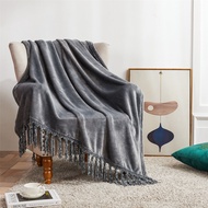 Ultra Soft Fleece Blanket with Tassels Twin Size 120cm x 170cm | Lightweight & Breathable For Bed