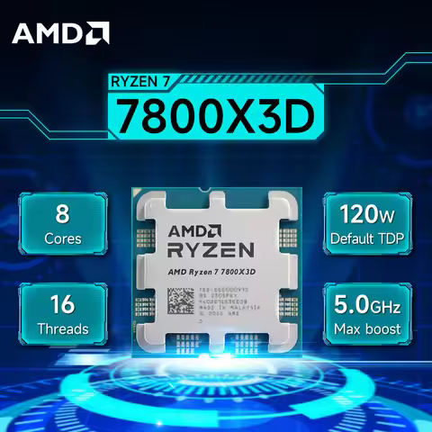 AMD Ryzen 7 7800X3D 4.2GHz 8-Core 16-Thread L3=96M Processor R7 7800X3D Socket AM5 5NM 120W DDR5 New
