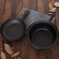 HY&amp; Enamel pot Cast Iron Pot Stew Pot Soup Pot Thickened Uncoated Milk Pot Frying Pan Boiled Instant Noodles Household D