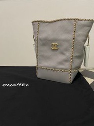 Chanel seasonal bucket bag grey gold 水桶袋