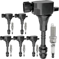 Ignition Coil Pack UF349 Iridium Spark Plug For Nissan 2001-2009 Maxima Altima Murano Xterra Quest F