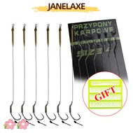 JANELAXE932QW 6-8pcs Leader Carp Fishing Hooks, 18.5cm 30-60LB Carp Fishing Ready Made Hook, Durable