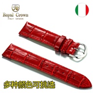 Royal Crown สายนาฬิกาหนังวัวแท้จาก Royal Crown 12 14 16 18 20มม. เลือกได้แปดสี